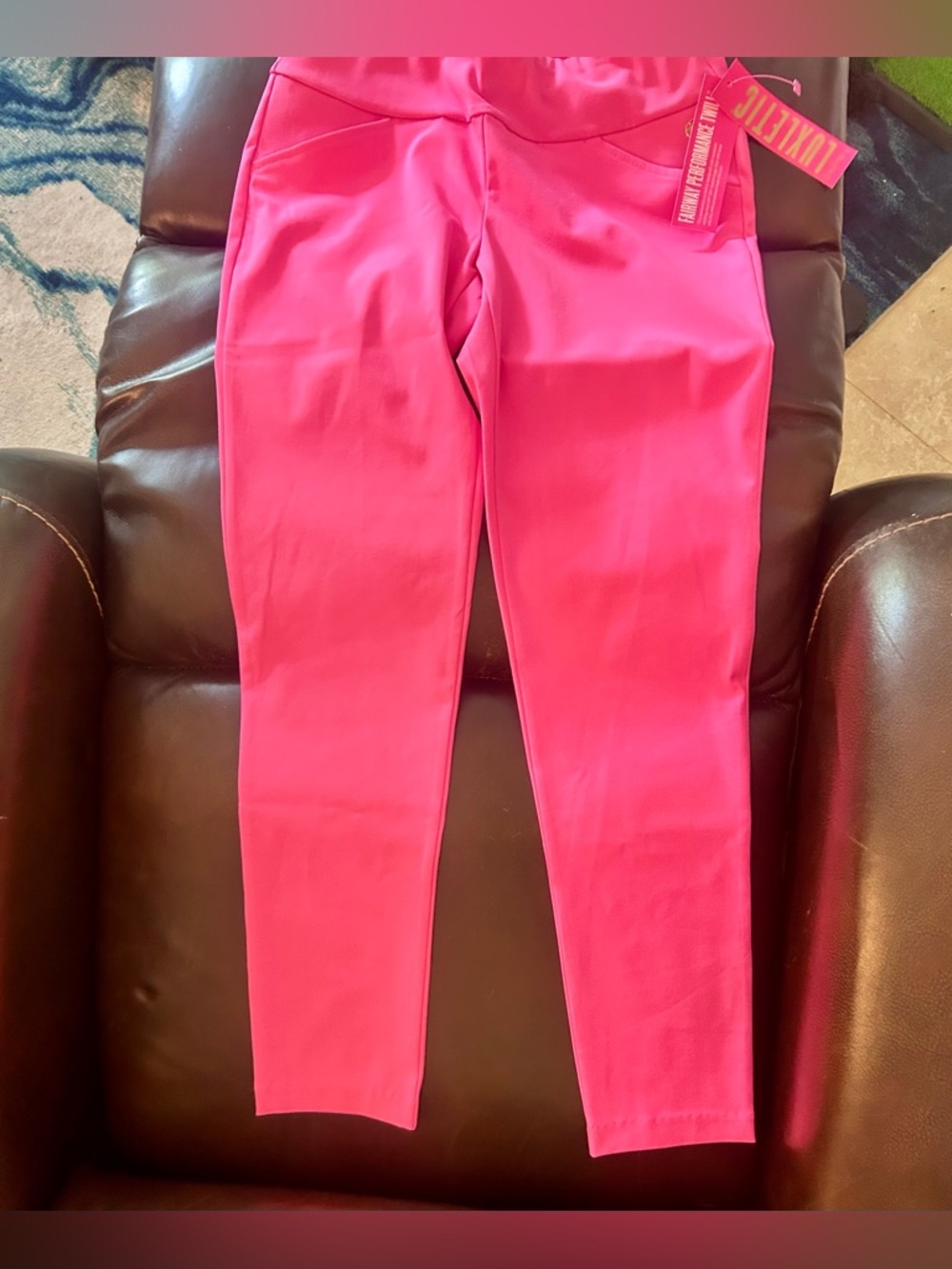 NWT Lilly Pulitzer UPF 50+ Luxletic® Corso Pant in Aura Pink, Sz 2 - Picture 6 of 9